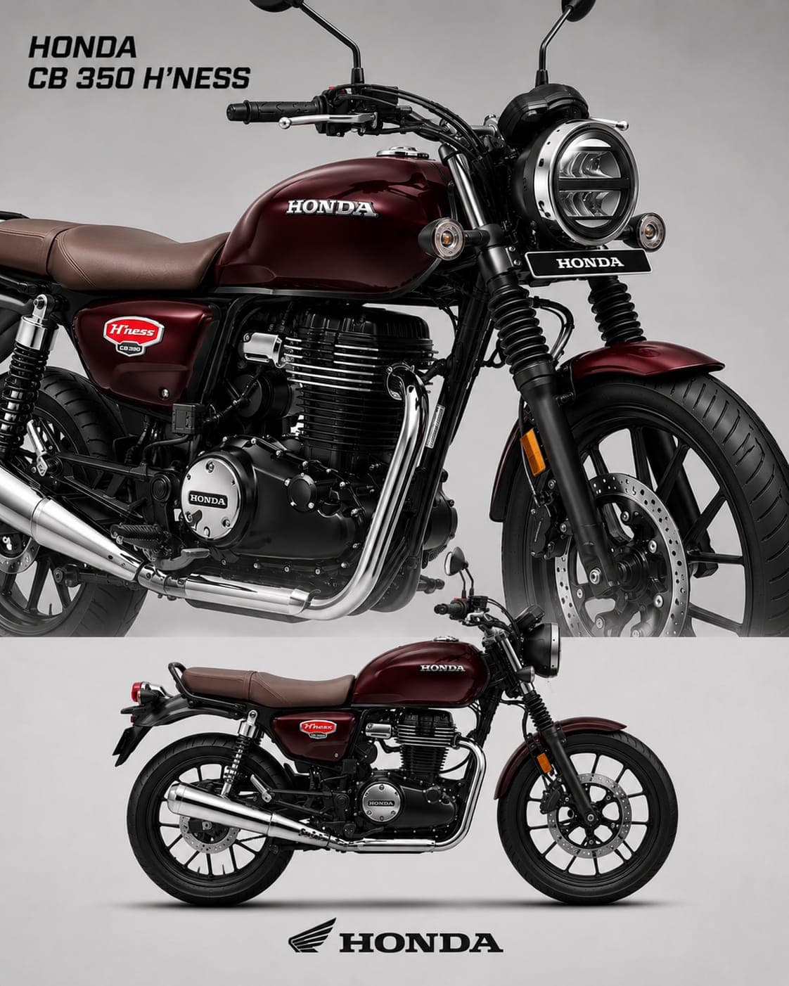 Honda CB350 H'NESS color Bordo