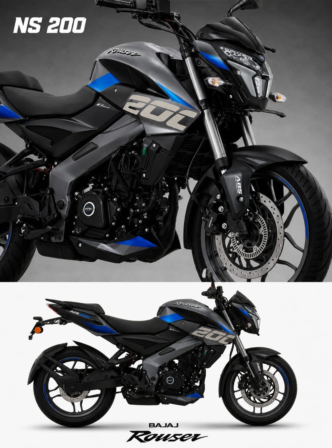 Bajaj Rouser NS200 color Gris