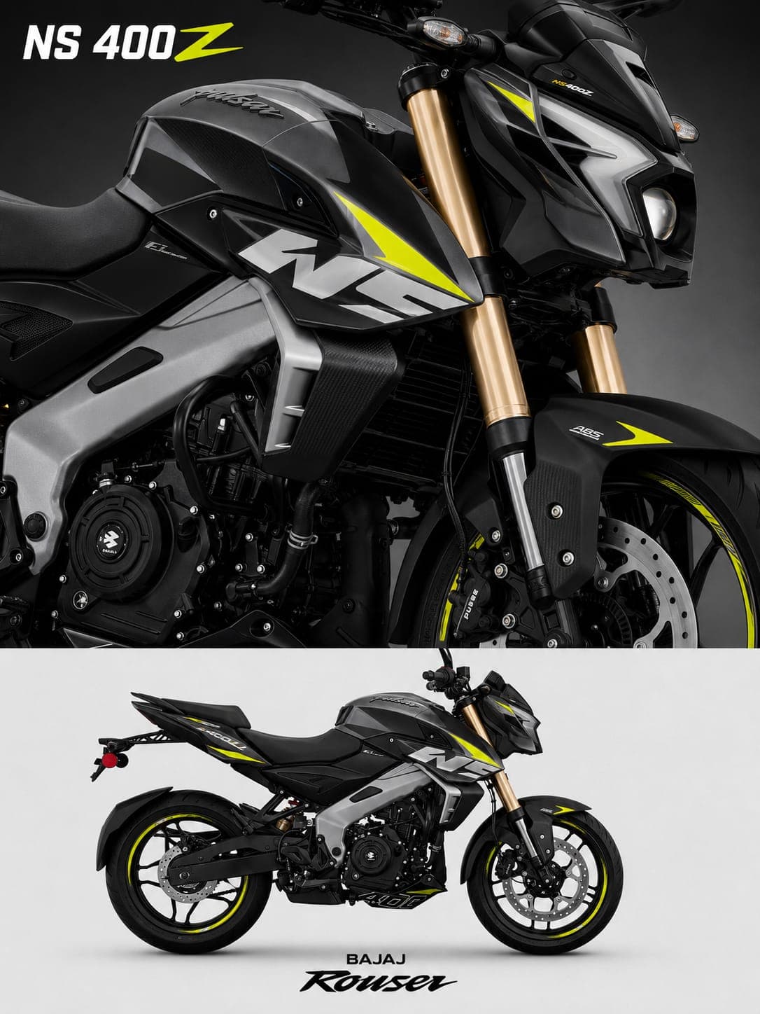 Bajaj Rouser NS400Z color Gris