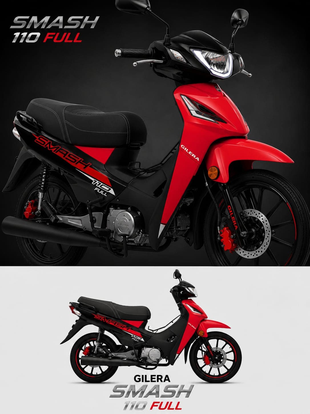 Gilera Smash Full 2025 CBS color Rojo