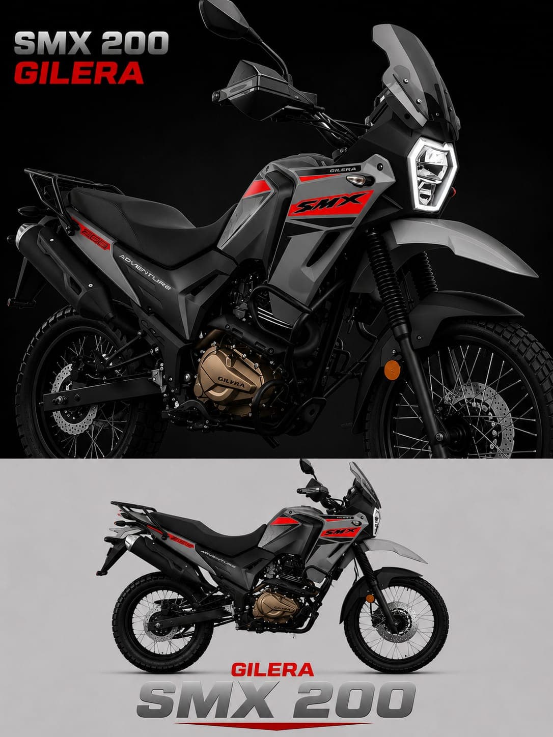 Gilera Smx 200 ADV 2025 color Gris