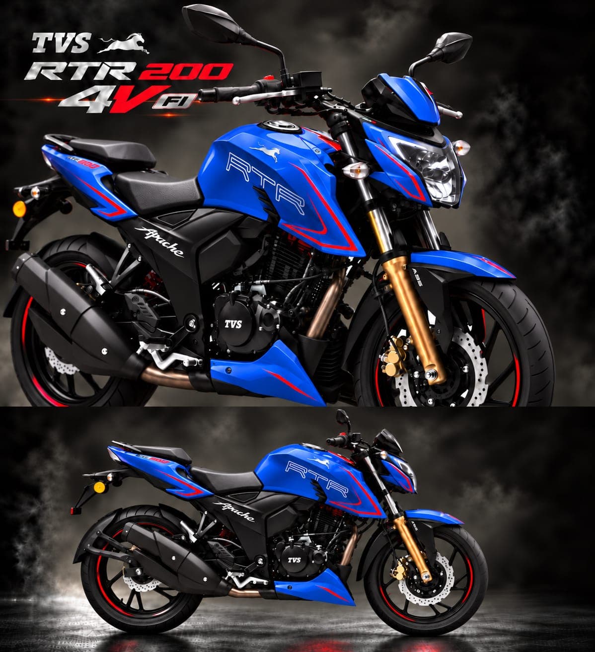 TVS RTR 200 FI 4v color Azul